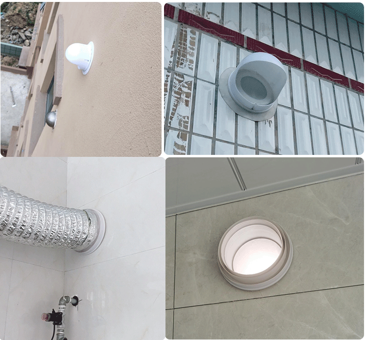 烟道止逆阀油烟机止逆阀穿玻璃孔窗户厨房抽油烟机止回阀排烟管外墙罩