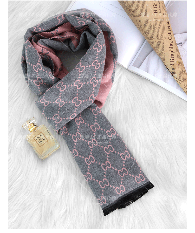 轻奢酷奇 香港潮牌新款秋冬羊毛围巾披肩超大保暖百搭围脖双面男女