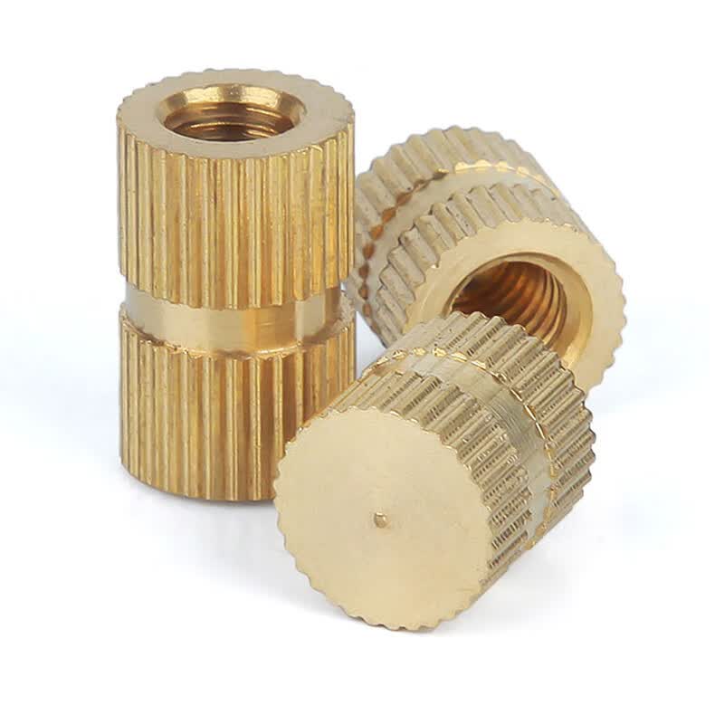 定制定制盲孔铜滚花螺母b型单通铜镶嵌件预埋铜嵌件注塑铜螺母m3m4m5