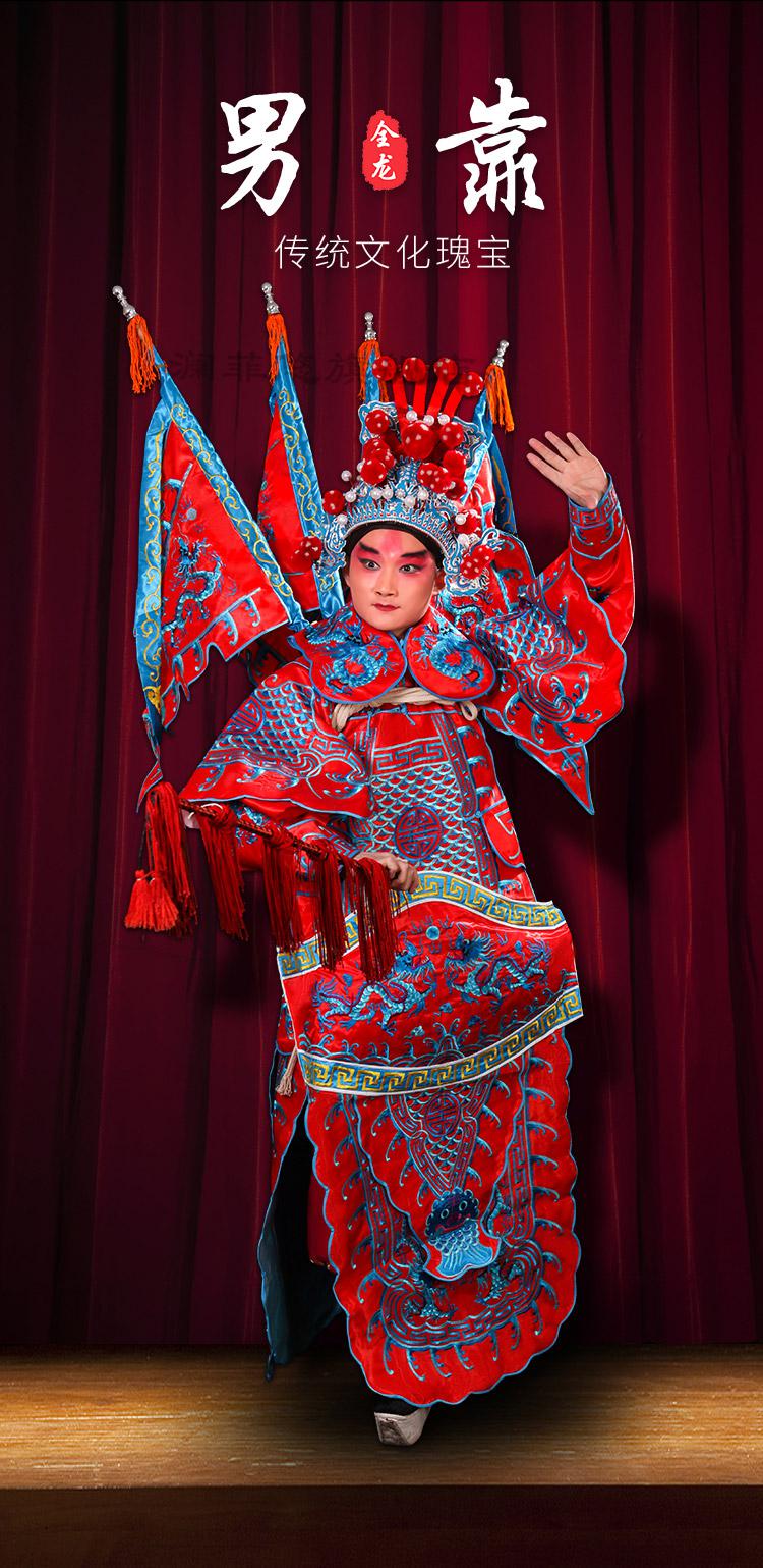 【登台表演穿的戏服】京剧戏曲男角武生大靠服装戏剧服男靠武将靠旗