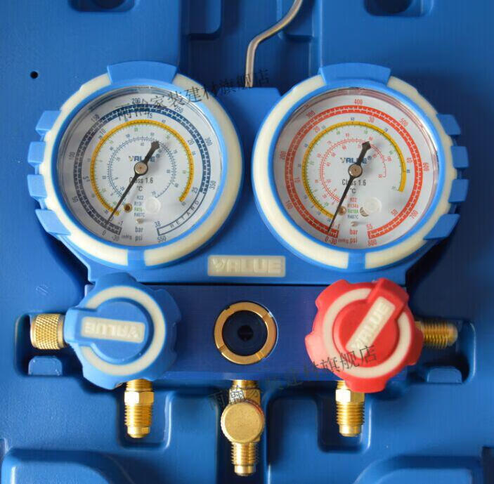 飞越空调加氟表精准防撞vmg2r410a加液双表组冷媒雪种压力表定制飞越r