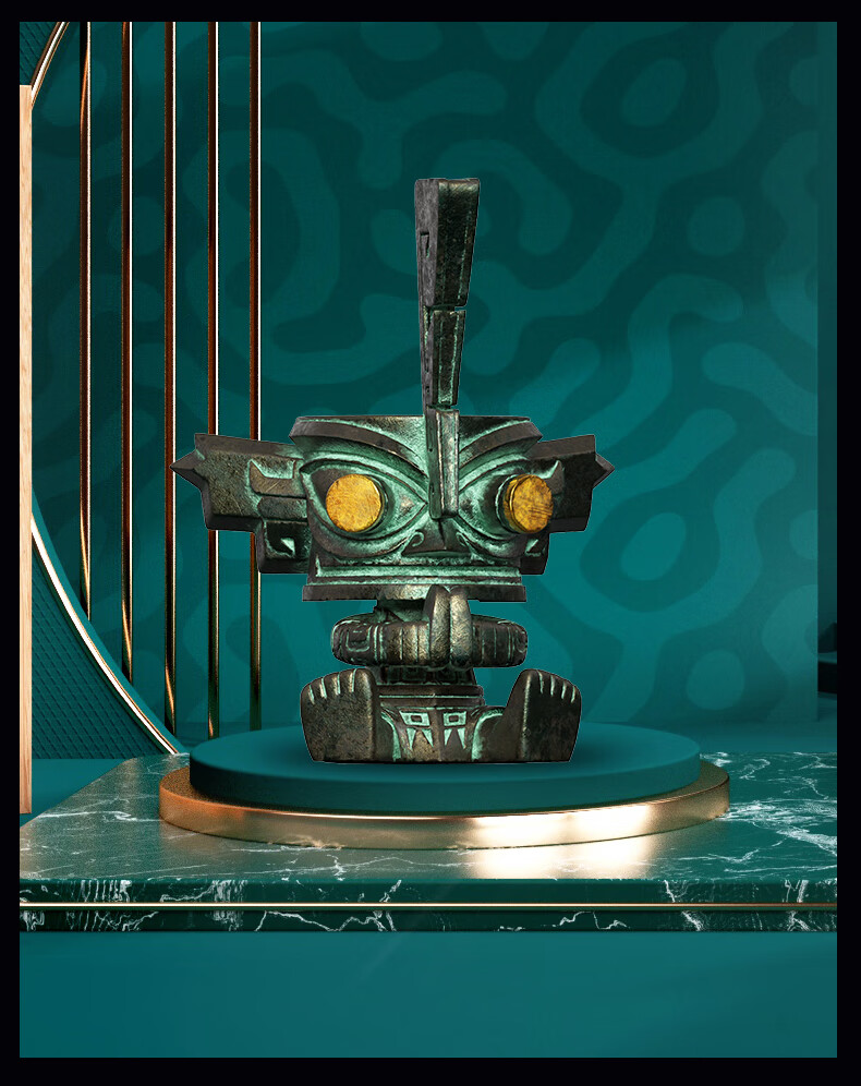 现货三星堆考古盲盒博物馆祈福神官系列青铜礼物文化周边模型摆件三星