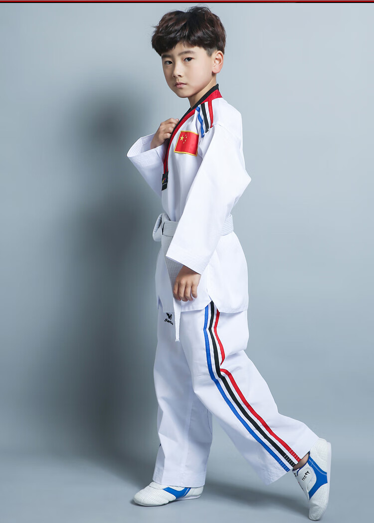 竞派同款圣动台抬跆拳道夏季道服装儿童男女款训练服长袖短袖道服道服