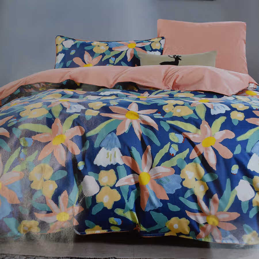 春旺被罩春旺被套160210单人被罩60支精梳棉斜纹ab版栗色墨绿色160