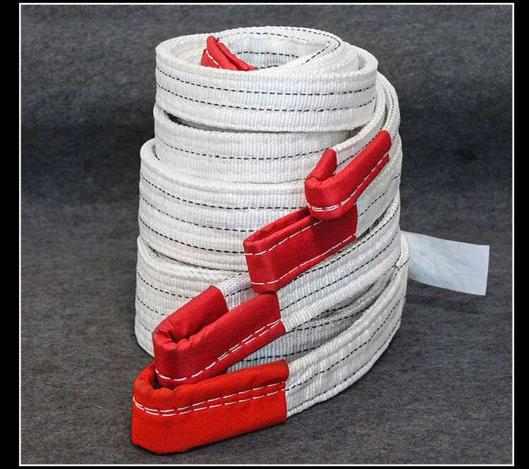 【现货现发】扁平吊装带白色起重牵引拖车绳1/2/3/5/10吨工业吊车起重