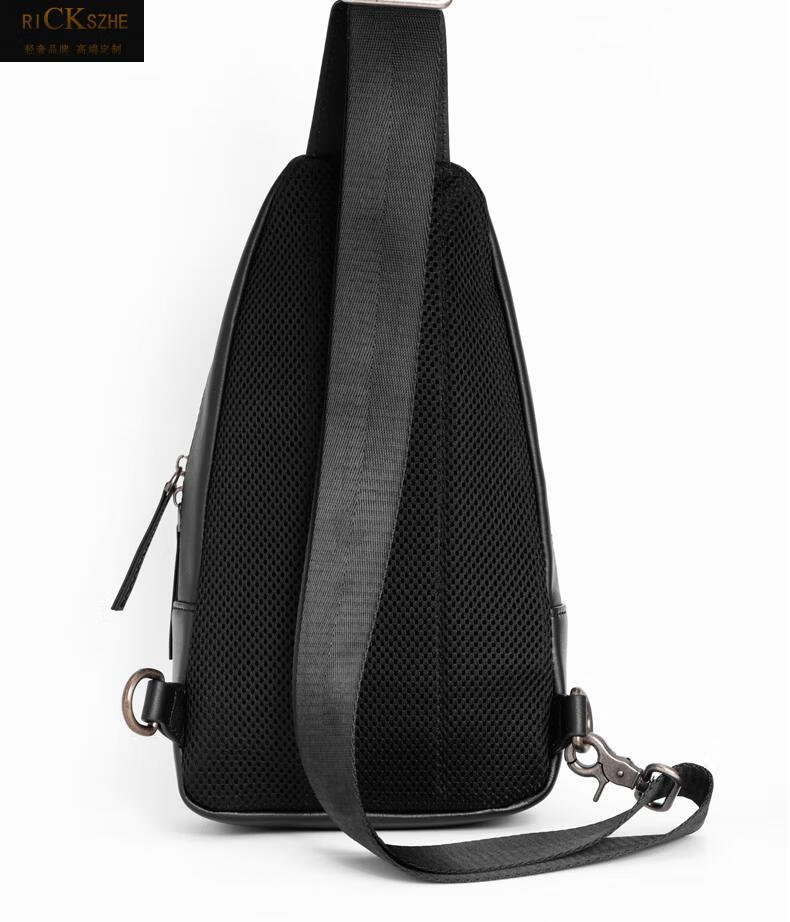 ri ck szhe轻奢侈品牌男包真皮男包胸包单肩包韩版头层牛皮胸包男士