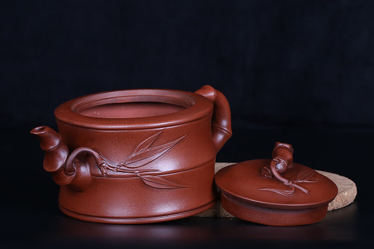 圣诞节礼物回流老紫砂壶厂大师名家周桂珍清水泥手工竹节竹段壶红泥双