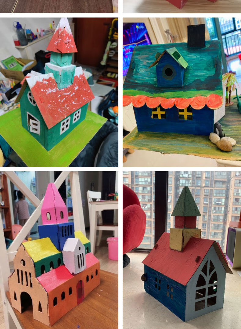 手工民居建筑模型3d立体拼图手工儿童拼插世界中国现代新民居纸模拼装