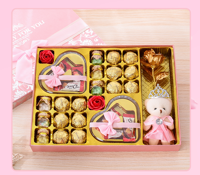 巧克力礼盒装送女友糖果零食毕业季七夕礼物同学生女生 紫色礼盒