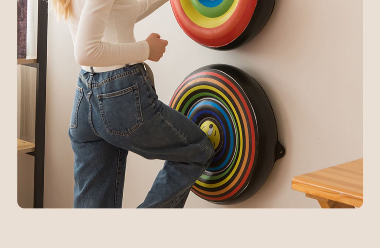 墙靶拳击健身器材家用沙袋儿童打拳墙壁式专业训练发泄拳击靶白色小特