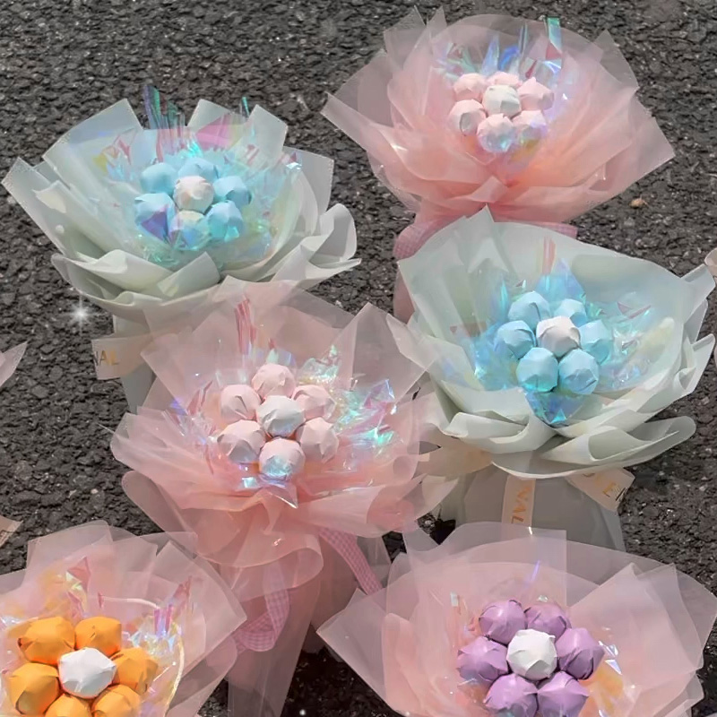 创意diy儿童节零食棒棒糖果花束手工包装纸花艺材料包生日礼物手工diy