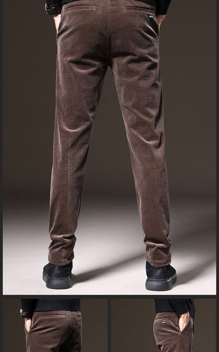 2022新款男装男士冬季灯芯绒休闲裤秋冬款加绒加厚直筒宽松裤子男中