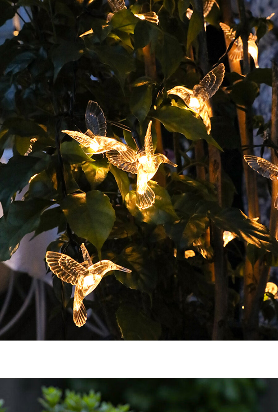 挂在树上的太阳能灯户外室外树上挂饰挂灯太阳能彩灯闪灯串灯星星灯
