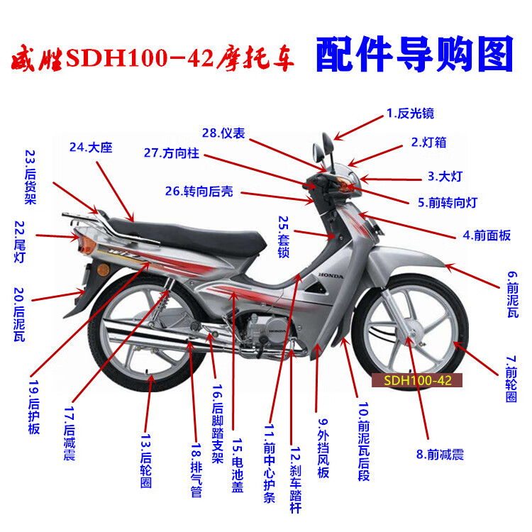 适用于新洲本田件摩托车配件威胜sdh10042全车配件全车塑料件件77方向