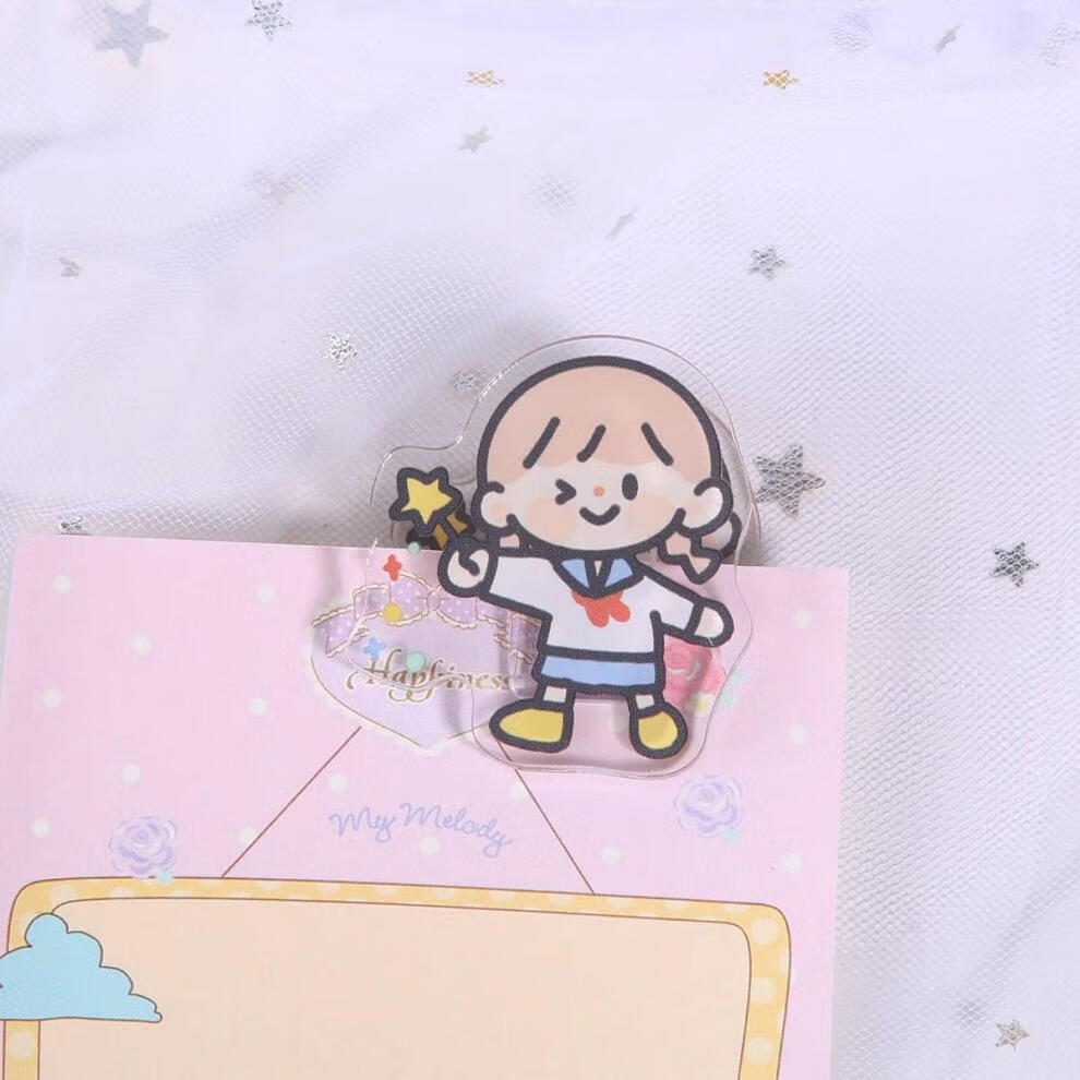 睿缘小麻薯手账夹子卓大王阿卓亚克力夹子文具收纳夹可爱卡通透明票据