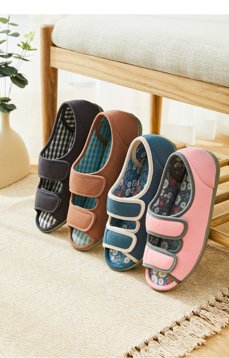 糖尿病足鞋脚肿大变形老人鞋加肥宽可调鞋老人脚肿鞋病人糖尿足病鞋