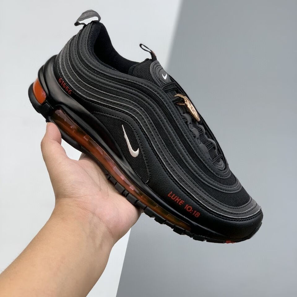air max 97 耶稣圣水 恶魔撒旦血伦敦笑脸银头男女气垫跑步鞋 max 97