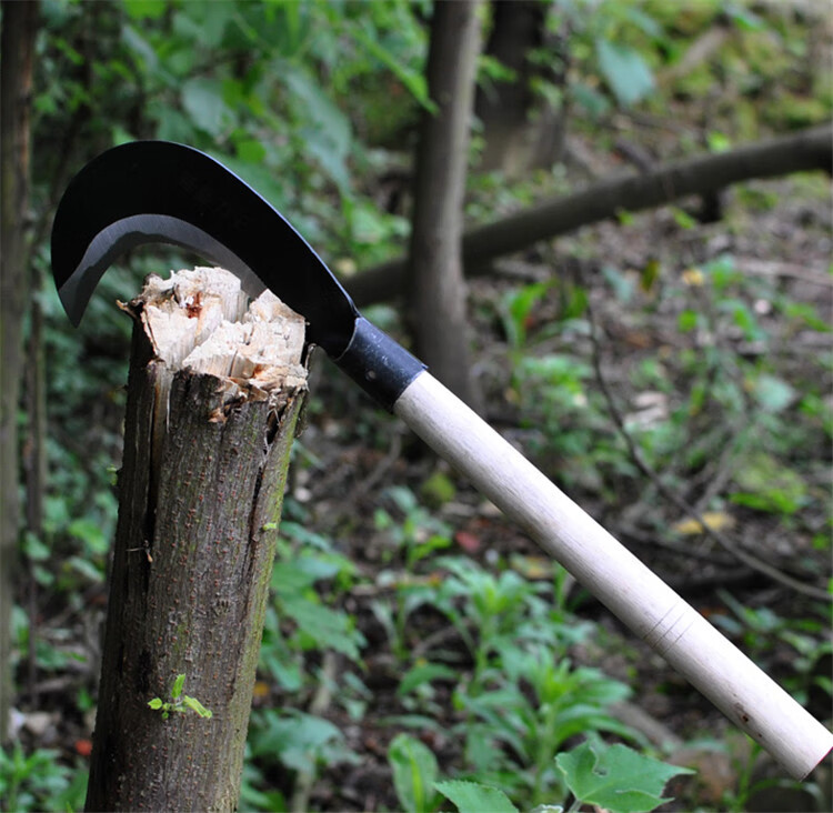 镰刀劈柴刀户外农用弯刀山竹树勾修枝短弯头一把带柄