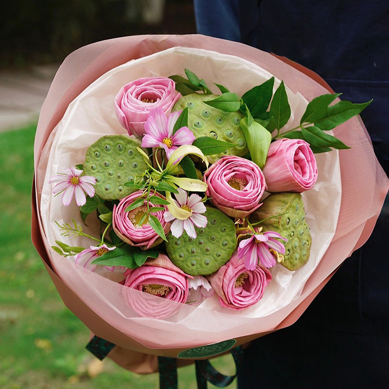 【情人节礼物】全国荷花莲蓬花束生日鲜花速递同城北京广州杭州成都