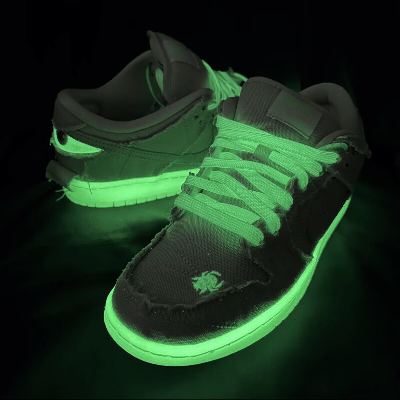 适配sb dunk low mummy米白万圣节撕撕乐木乃伊夜光圆形鞋带 荧光绿