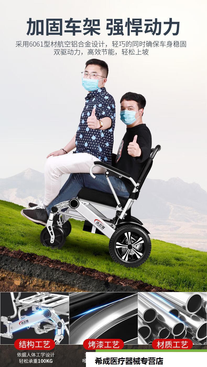 电动轮椅智能全自动折叠轻便可上飞机便携老年残疾双人代步车四轮标准