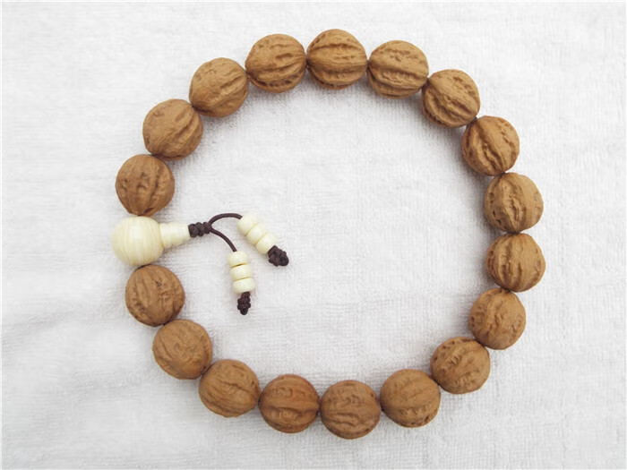 文玩野生山核桃秋子元宝狮子头小手串手把件粗筋京八棱正圆大收藏