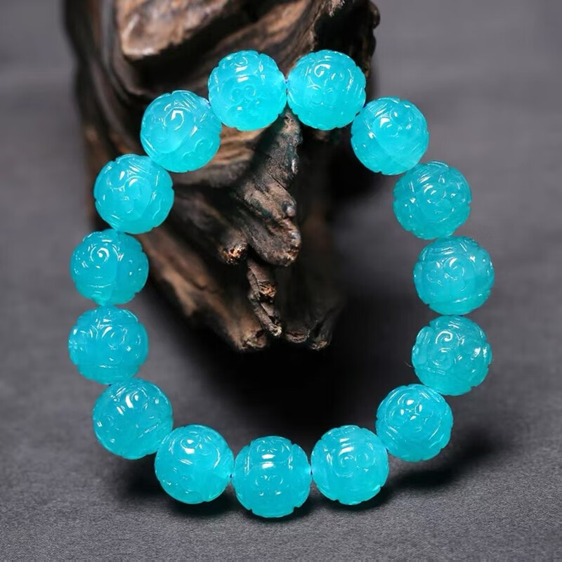 冰种天河石手链回纹珠单圈天河石多圈手串蓝绿色水晶饰品男女14mm