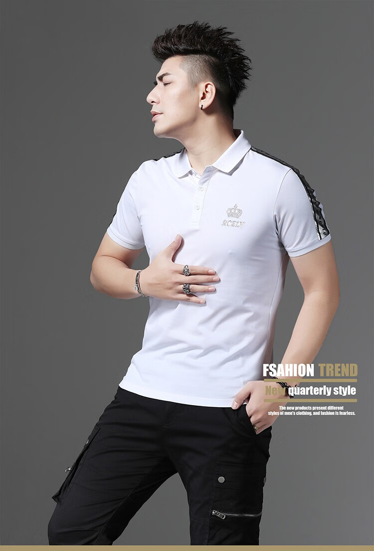 赫尔哈顿ectorhardenpolo衫男新款夏季男装时尚翻领修身短袖t恤休闲体