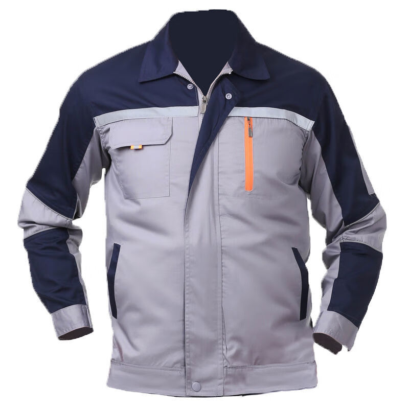 夏季长袖薄款风扇服单件工作服无配件空调服工地工装上衣劳保服藏蓝肩