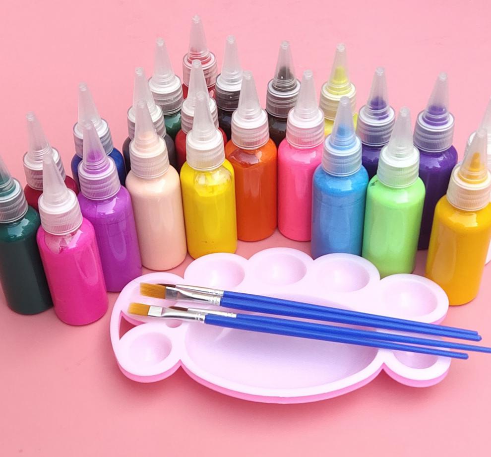 颜料套装12色24色儿童无毒美术颜料绘画用品幼儿园画画颜料丙烯 24色