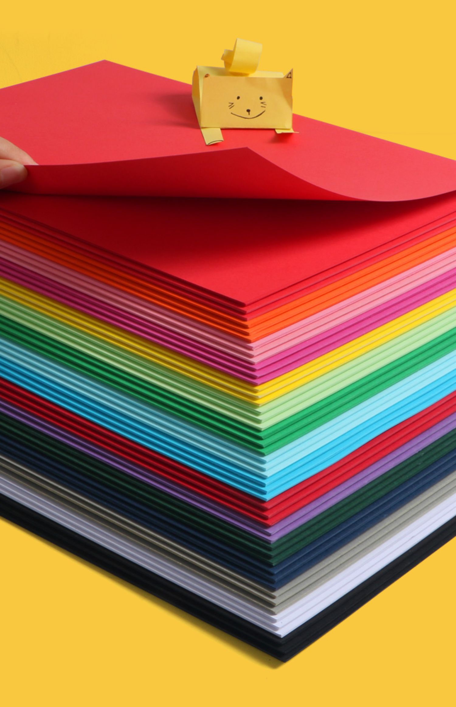 彩色硬卡纸卡纸儿童 diy手工手抄报纸板黄色红色绿色绘画230g厚画画