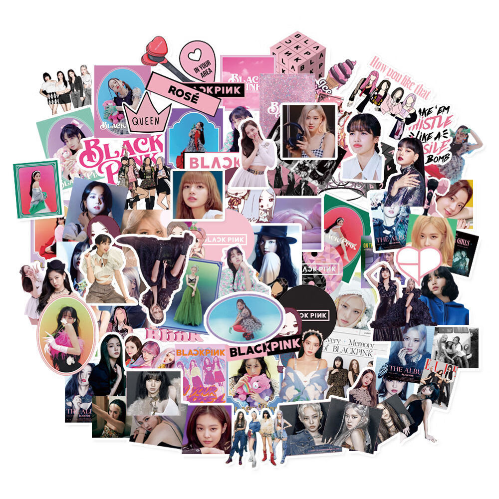 blackpink手账贴纸jennierosejisoolisa粉墨手帐手机装饰贴画black