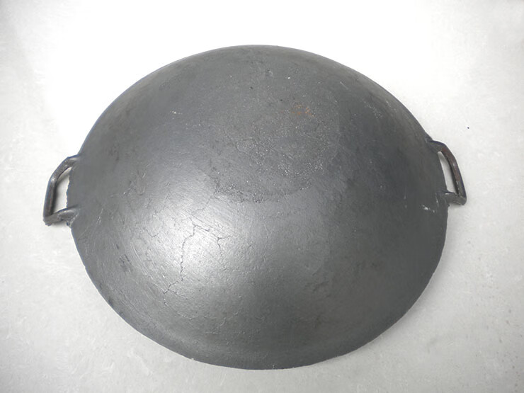 【亰东精选】老式传统双耳炒锅圆底尖底地锅生铁锅铸铁锅柴鸡锅小干锅