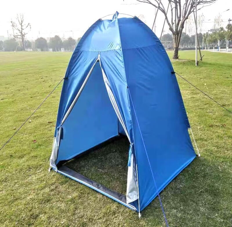 保暖速开单人冰钓帐篷天蓝色拼灰色单个帐篷无底12长12宽16米高双门