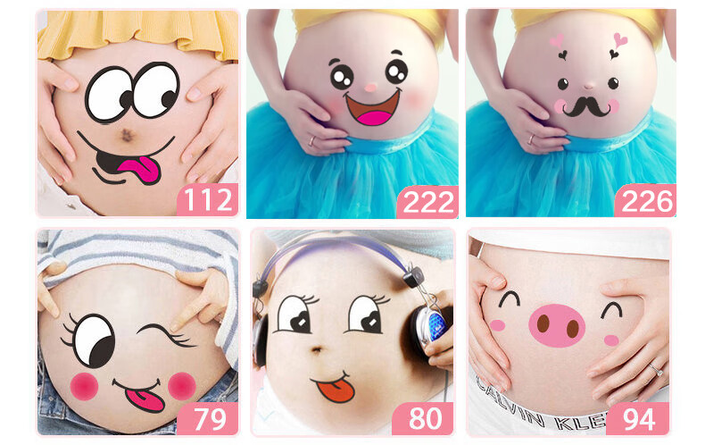 孕妇照贴画孕妇照肚皮贴孕妇肚子贴纸孕大肚贴怀孕肚脐贴画影楼写真