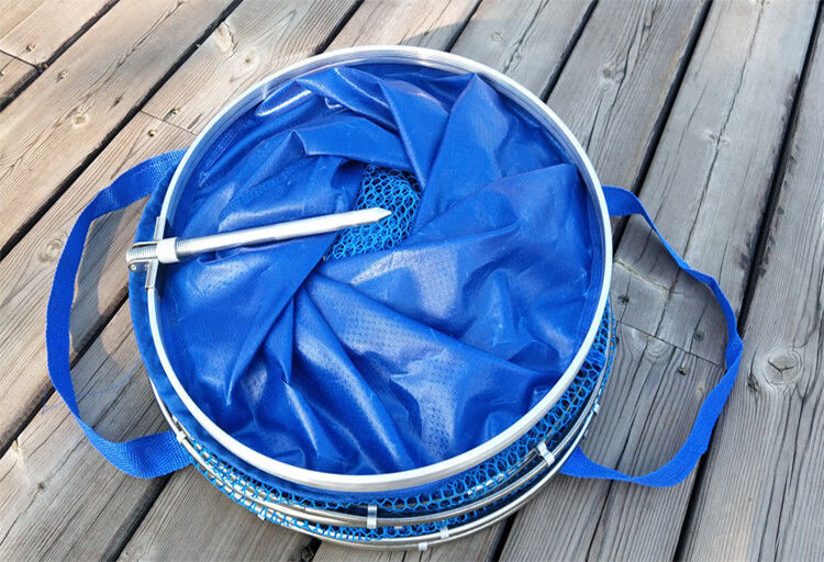 鱼护渔护网兜包渔户装鱼袋便携鱼网兜钓鱼加厚涂胶防挂速干活鱼袋蓝色