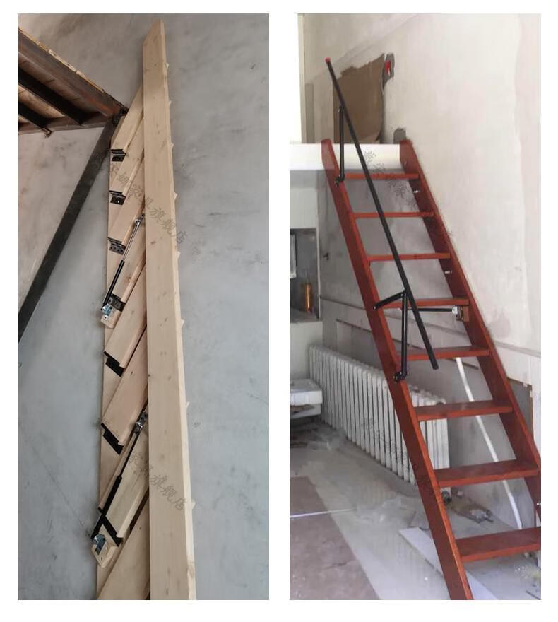 小户型隐形靠墙折叠阁楼楼梯家用多功能伸缩折叠梯复式别墅可折叠收纳