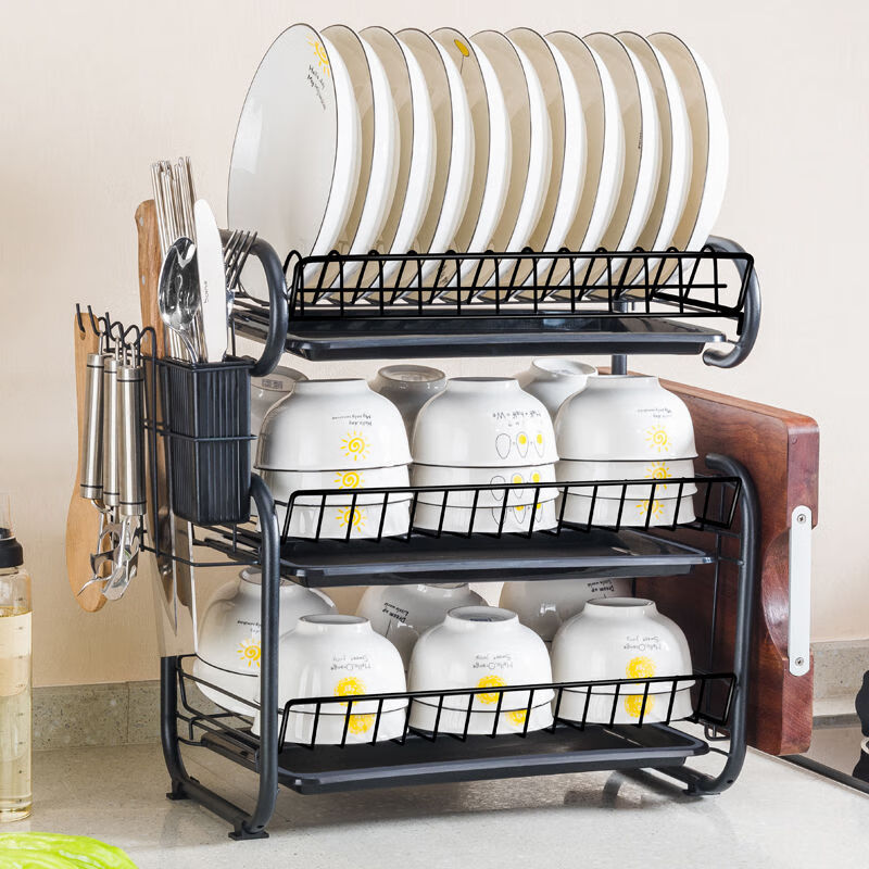 架子置物架晾放碗碟盘子筷子收纳盒餐具架 一层-无接水盘【图片 价格