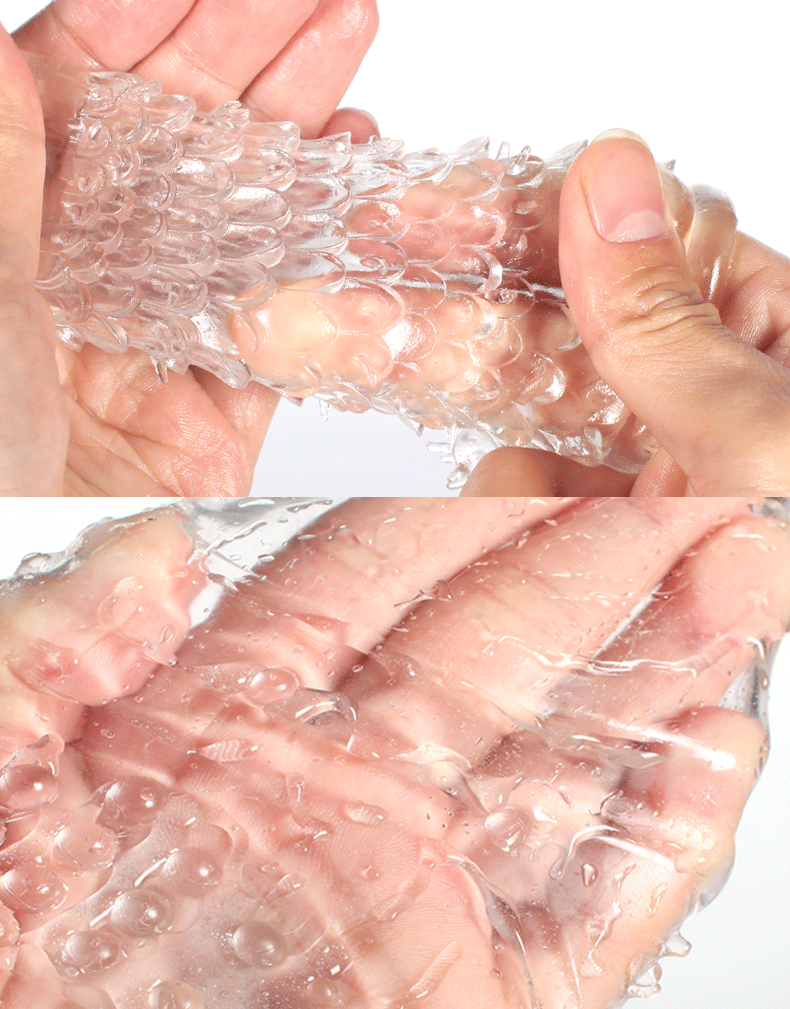 取悦带刺的狼牙套透明男用凸点刺激型大颗粒加厚狼牙棒套震动加长加粗