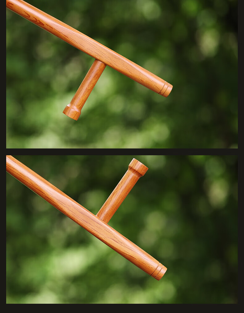 恋拓(liantuo) 青冈木武术双拐 浮萍拐t型拐子丁字棍 东方棍 送背袋