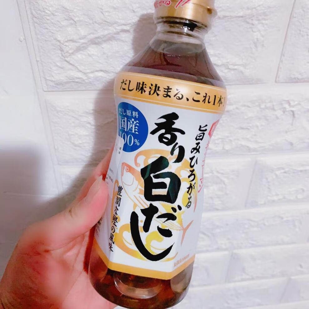 现货日本万字昆布鲣鱼风味白酱油500ml鲣鱼汁调味料酱油 万字鲣鱼昆布