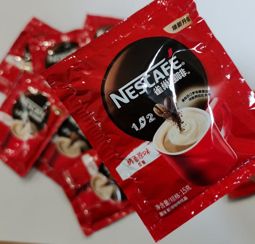 雀巢咖啡1 2醇香原味速溶三合一低糖15克条装100条简易实惠装 简装100