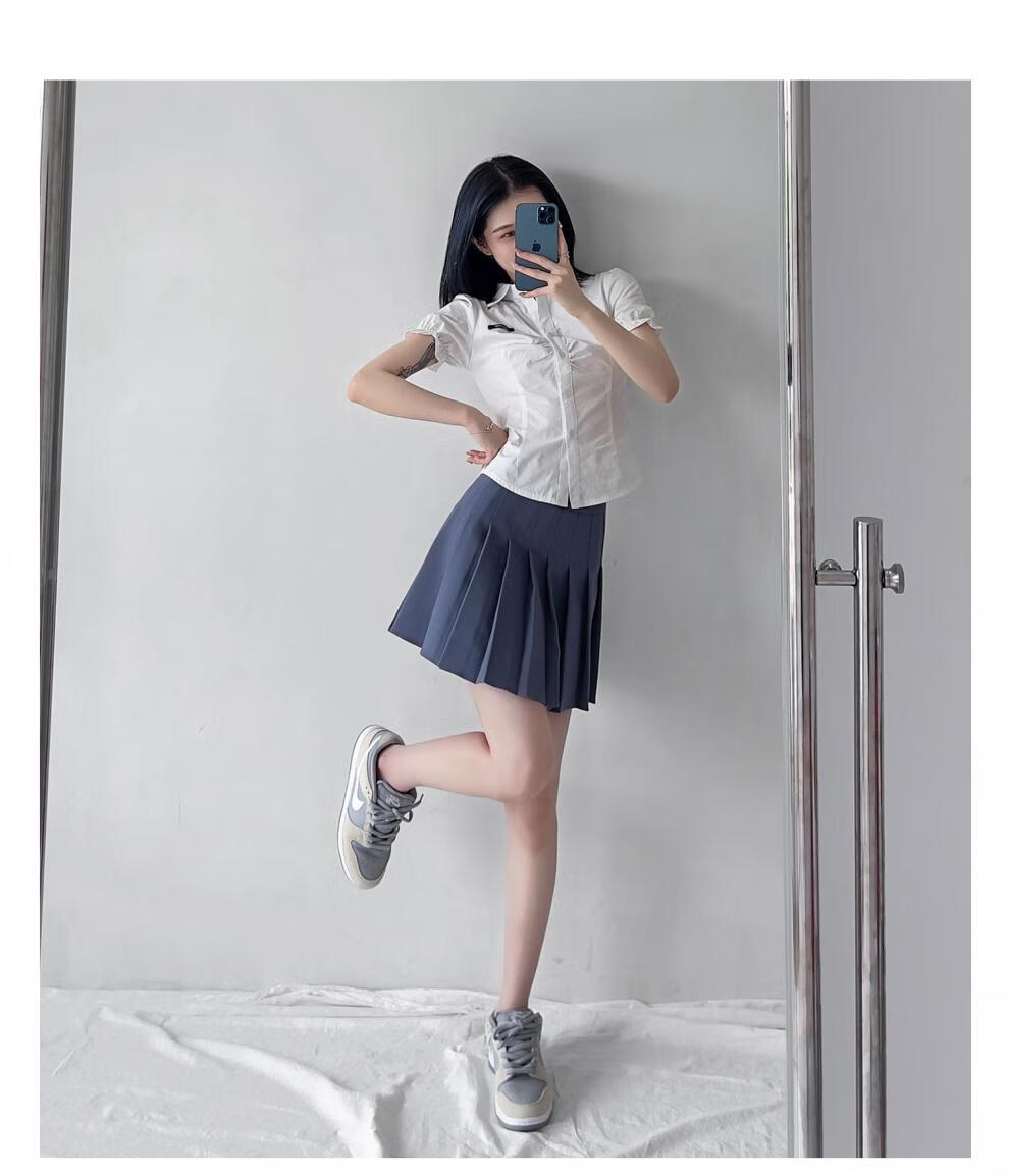 少女百折裙短款夏天半裙黑色百褶裙女半身裙短裙夏季薄款高腰jk裙加长