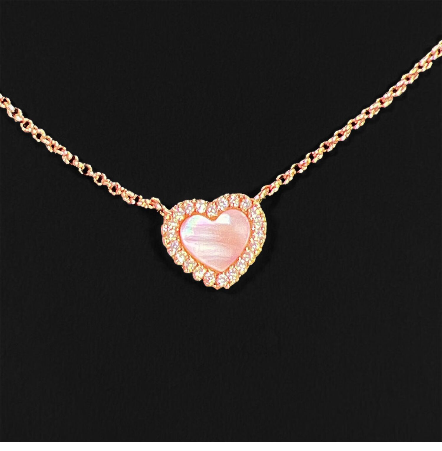 单粉贝母爱心项链【图片 价格 品牌 报价】-京东