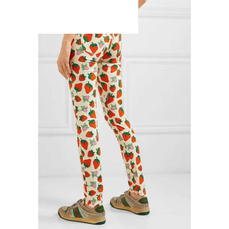 gucci古驰裤子女士印花工艺高腰紧身牛仔裤 图片色0 25