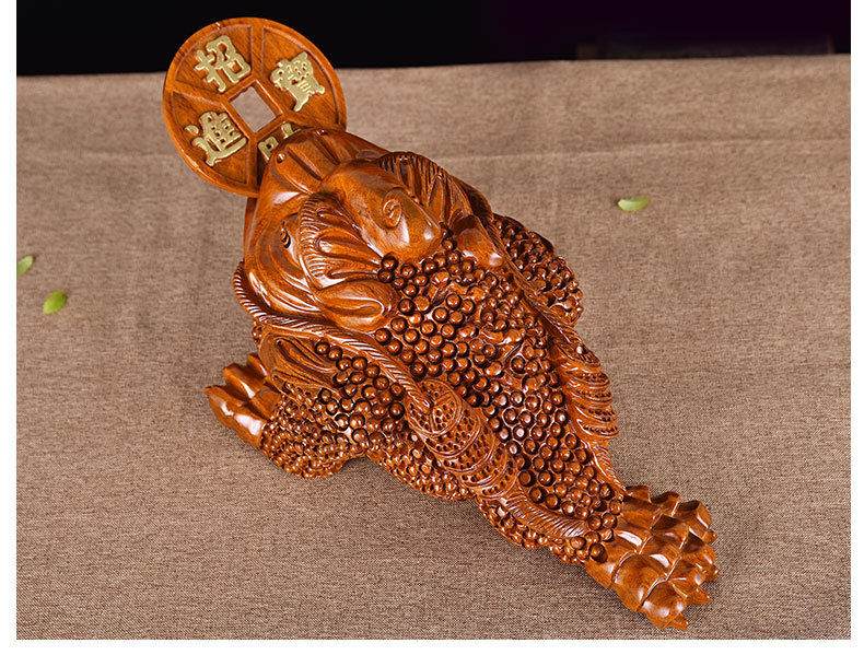 匠令花梨木雕金蟾摆件 实木招财三足金蟾红木金蝉蟾蜍乔迁开业工艺品