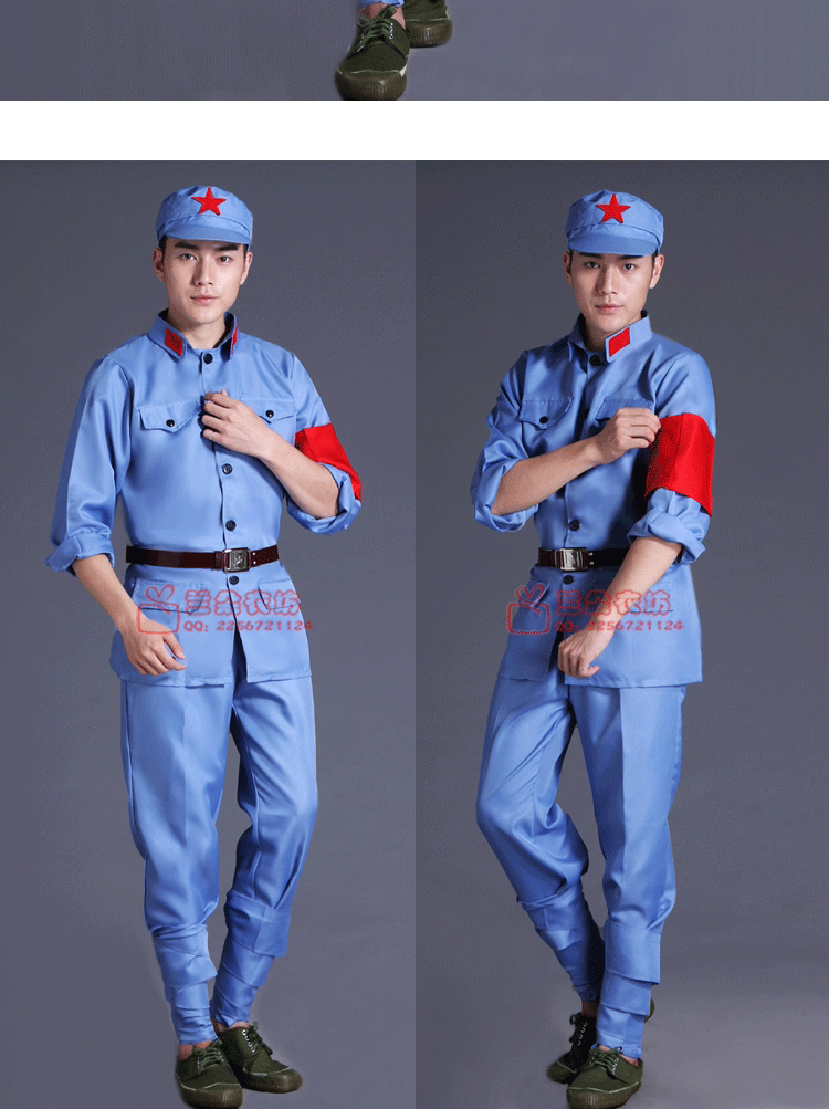 老式怀旧65式老越战老兵文革解放老红军表演出服装 单件上衣 领章