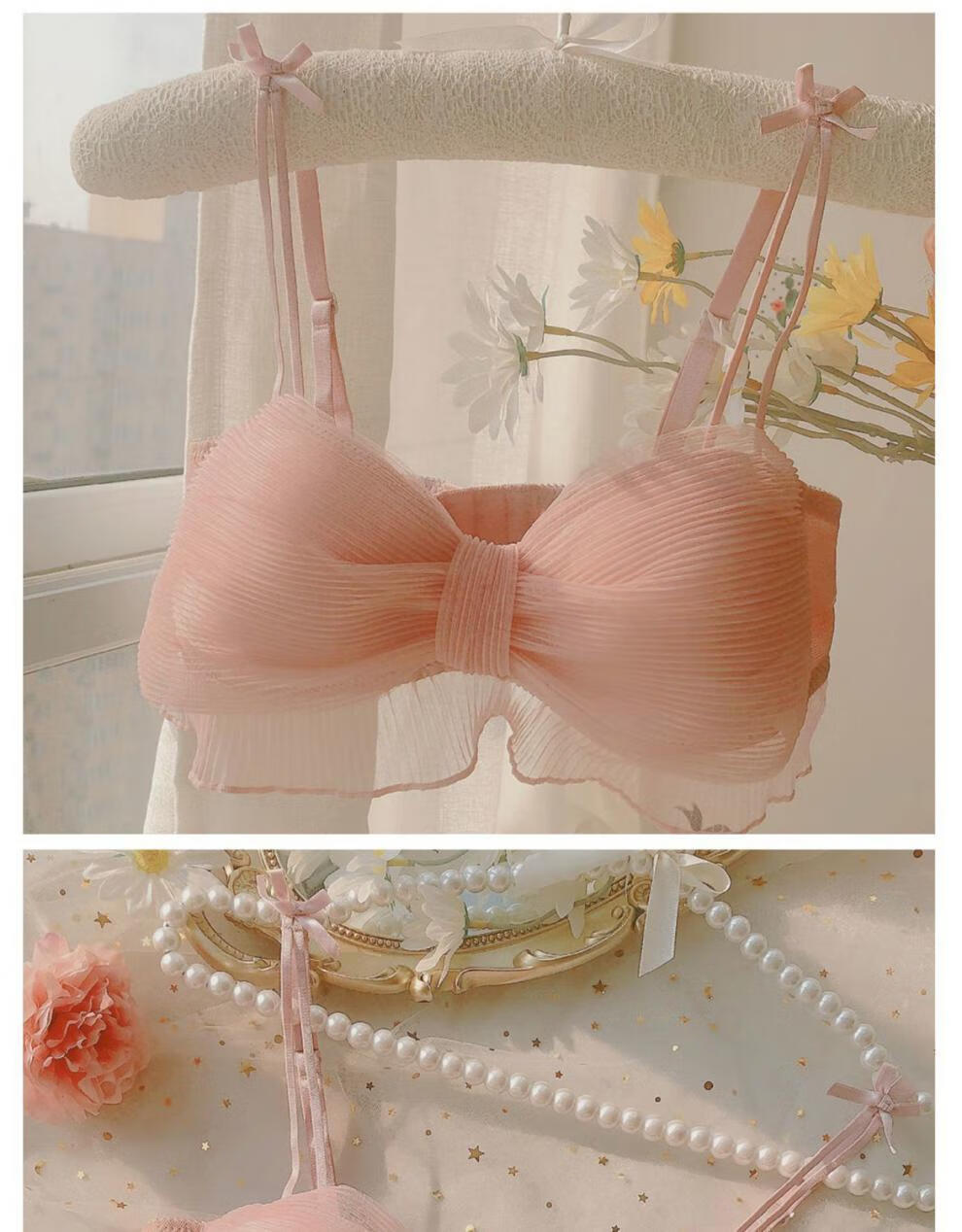 opkll日系少女纯欲cos聚拢无钢圈清纯的内衣女文胸罩套装性感超聚拢