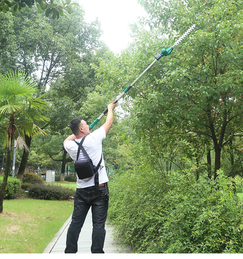 新款充电式绿篱机加长高枝剪弧形剪枝机家用小型篱笆剪苗木修剪机 a-1