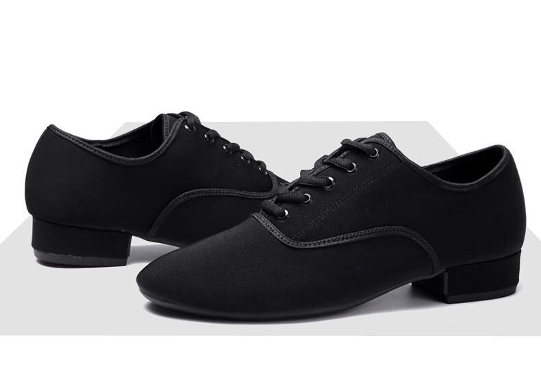 男士拉丁舞鞋牛津布软底舞蹈鞋皮面交谊舞摩登跳舞鞋广场舞鞋 白色皮